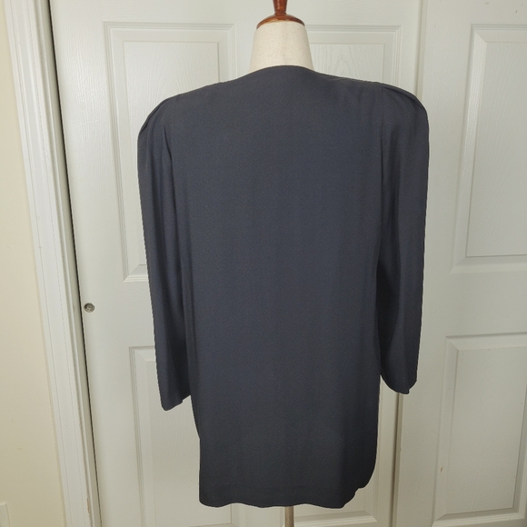 GEMINI NITES Women's Blazer. Size 16. Vintage. Black Beaded 1980s Dressy Jacket. - Picture 4 of 16